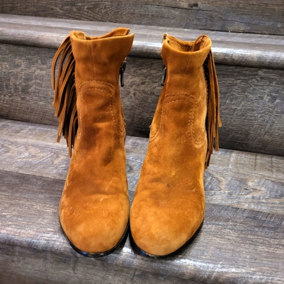 Sam Edelman Louie Fringe Suede Bootie size 7.5 - Picture 9 of 10
